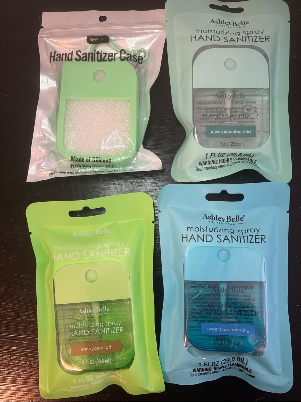 Moisturizing Spray Hand Sanitizer plus case bundle Ashley Belle 4 pack viral 💙☀️